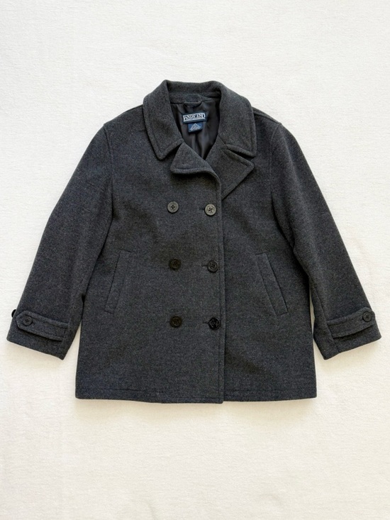 Lands' End Jackets & Blazers - Lands' End Gray Double Breasted Wool Peacoat Size M